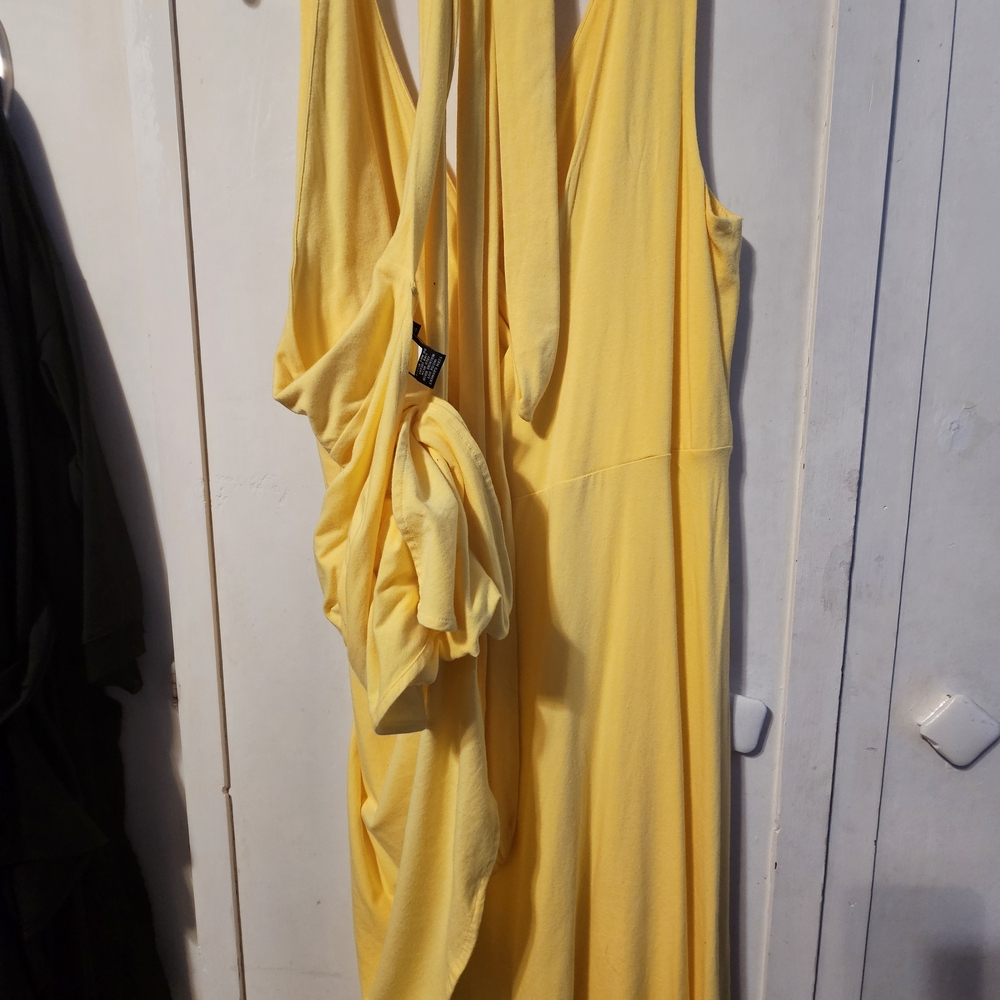 Moda International Yellow Wrap Dress